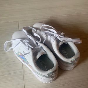 Kids White Puma Sneakers